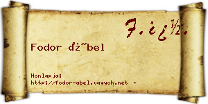 Fodor Ábel névjegykártya