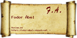 Fodor Ábel névjegykártya